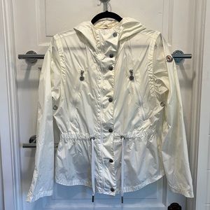White Moncler rain jacket